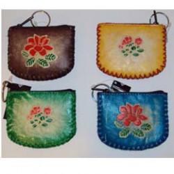 MONEDERO POLIPIEL CREMALLERA Y FLORES