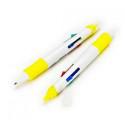 BOLIGRAFO 4 COLORES CON MINI-ROTULADOR FLUORESCENTE
