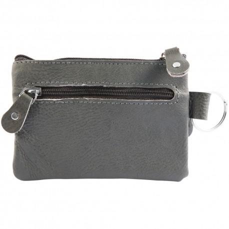 Monedero cuero color gris