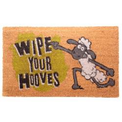 Felpudo de Fibra de Coco - Oveja Shaun "Wipe Your Hooves"