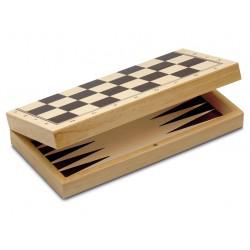 Cayro - 3 en 1 Ajedrez, Damas y Backgammon - Juego de Madera Tradicional