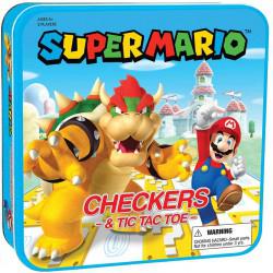 Juego -en caja de metal- Super Mario Checkers & Tic-TAC-Toe Collector's Game Set