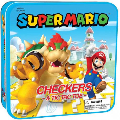 Juego -en caja de metal- Super Mario Checkers & Tic-TAC-Toe Collector's Game Set Juego -en caja de metal- Super Mario Checkers & Tic-TAC-Toe Collector's Game Set