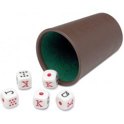 Cayro - Cubilete Forrado y Dados Poker Casino