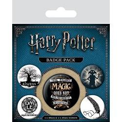 Pack 5 Chapas - Insignia de símbolos de Harry Potter