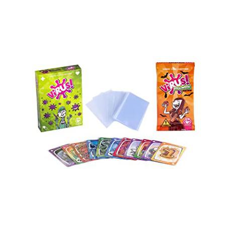 Pack Juego de Cartas Virus + Virus Halloween + 100 Fundas. Edicion Española. +8 años