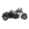 Decoración Vintage Réplica Moto con Sidecar, color Verde