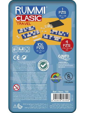Juego de mesa Rummi Clásico Cayro en caja metálica, edición de viaje