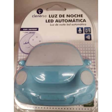 Luz de noche con interruptor, a 220V, 0.1 W, Coche, Color Blanco y Azul -Clenersa-