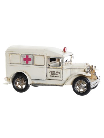 VEHICULO DECORACION METAL 33X14X15 BLANCO