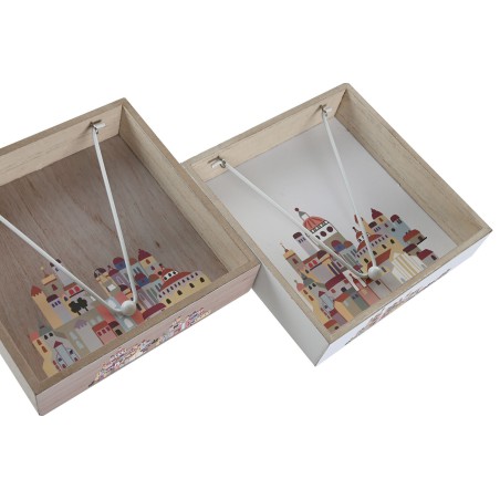 Servilletero de MDF y Metal con Diseño de Casitas (precio por unidad)