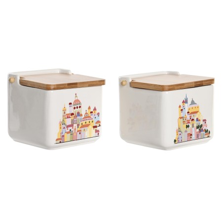 Salero de Dolomita y Bambú  Diseño de Casitas Dos modelos (precio por unidad)