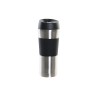 Termo de Acero Inoxidable y PP, Doble Pared en Elegante Negro y Plateado