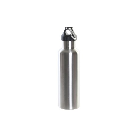 Termo de Acero Inoxidable y PP, Doble Pared en Plateado y Negro
