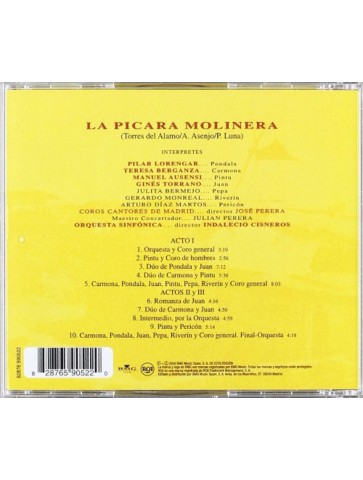 Cd Zarzuela -La Picara Molinera-trasera