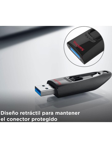 Pendrive SanDisk 64GB Ultra USB Flash Drive USB 3.0 Up to 130 MBs Read, Black