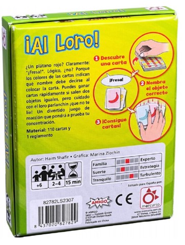 ¡AL Loro! juego de mesa cartas reacción concentración Mercurio