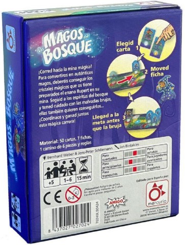 Los Magos del Bosque juego de mesa infantil cartas brujas