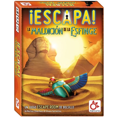 ESCAPA. La Maldición de la Esfinge juego de mesa de aventuras y acertijos