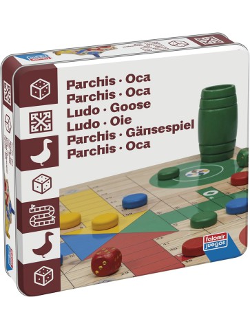 Parchís Oca caja de lata juego de mesa madera clásico