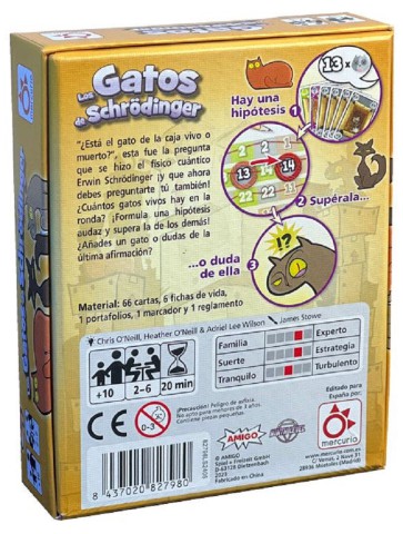 Los Gatos de Schrödinger juego de cartas bluffs y estrategia 2-6 jugadores