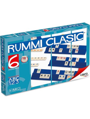 Juego de mesa Rummi Classic para 2 a 6 jugadores, fichas y soportes incluidos