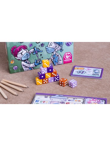 Virus Roll & Write juego de dados familiar estratégico