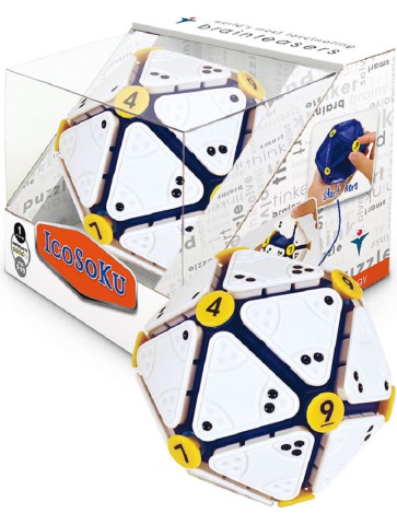Rompecabezas Icosoku de Cayro con triángulos y botones numerados