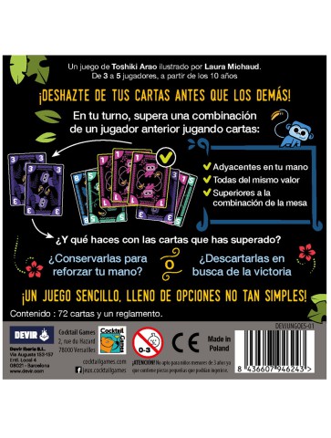 Jungo juego de cartas divertido 3-5 jugadores