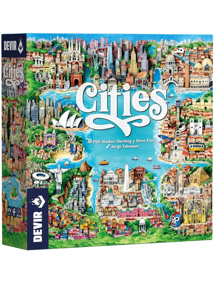 Cities Devir, juego de mesa de construcción de ciudades para 2 a 4 jugadores