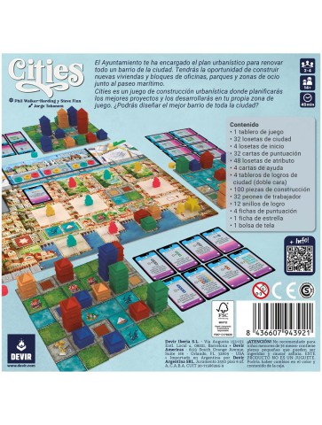 Cities Devir, juego de mesa de construcción de ciudades para 2 a 4 jugadores
