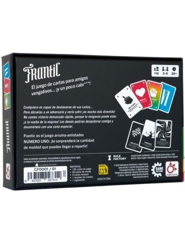 Frantic Mercurio juego de cartas divertido para adultos 2-6 jugadores