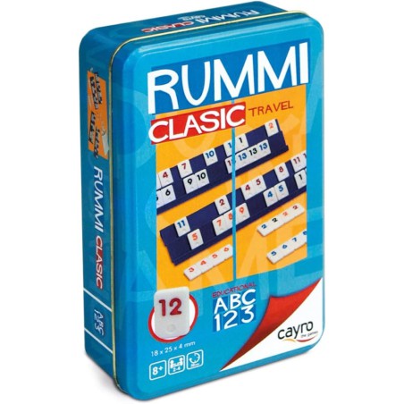 Juego de mesa Rummi Clásico Cayro en caja metálica, edición de viaje
