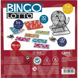Bingo Cayro con bombo metálico y 48 cartones modelo Lotto