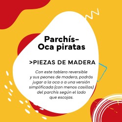 Parchís y Oca Piratas - Juego Reversible de Madera