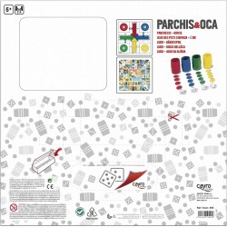 Tablero Parchís y Oca 2 en 1 cristal madera juego familiar