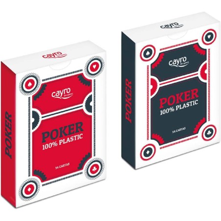 Baraja de póker plástico rojo negro deslizamiento excelente