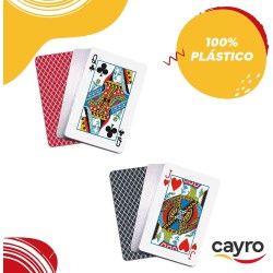 Baraja de póker plástico rojo negro deslizamiento excelente