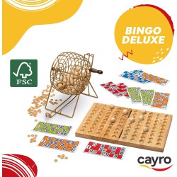 Bingo Deluxe Cayro con tablero plegable y bolas de madera