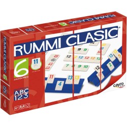 Juego Rummi Clásico con 159 piezas, bolsa de tela y soportes
