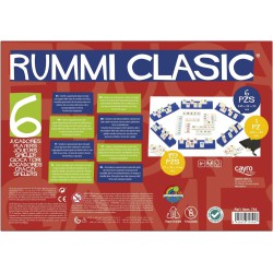 Juego Rummi Clásico con 159 piezas, bolsa de tela y soportes