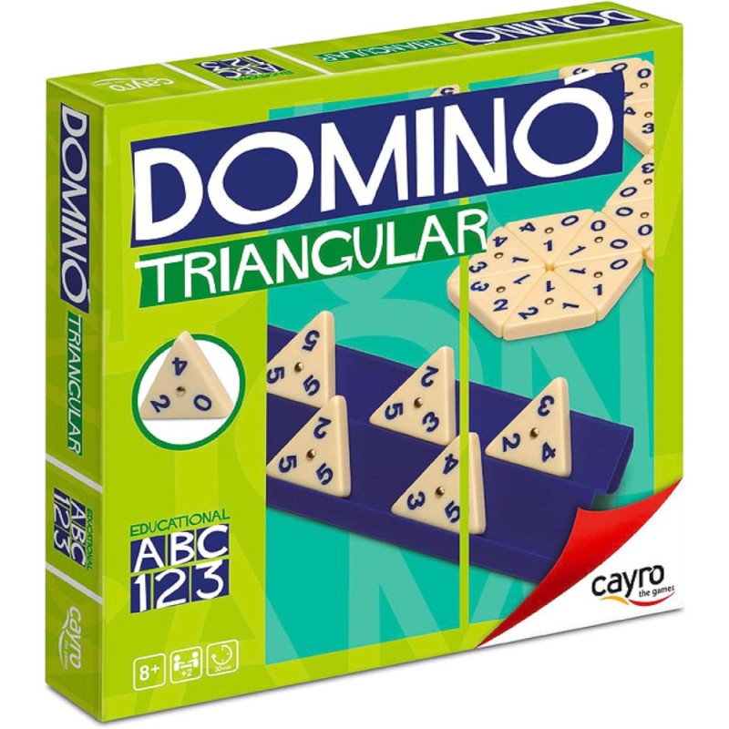 Dominó triangular Cayro de 56 piezas con colores surtidos