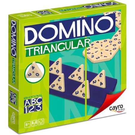 Dominó triangular Cayro de 56 piezas con colores surtidos