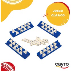 Dominó triangular Cayro de 56 piezas con colores surtidos