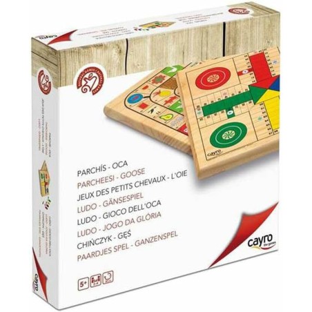 Parchis y Oca Cayro tablero reversible madera 2-4 jugadores