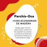Juego de mesa Parchís y Oca Cayro, piezas de madera y dados para niños
