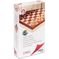 Juego de ajedrez Cayro, piezas de madera, tablero plegable y materiales responsables
