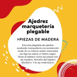 Juego de ajedrez Cayro, piezas de madera, tablero plegable y materiales responsables