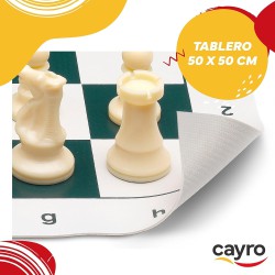 Set de ajedrez Cayro piezas madera talladas tablero plegable