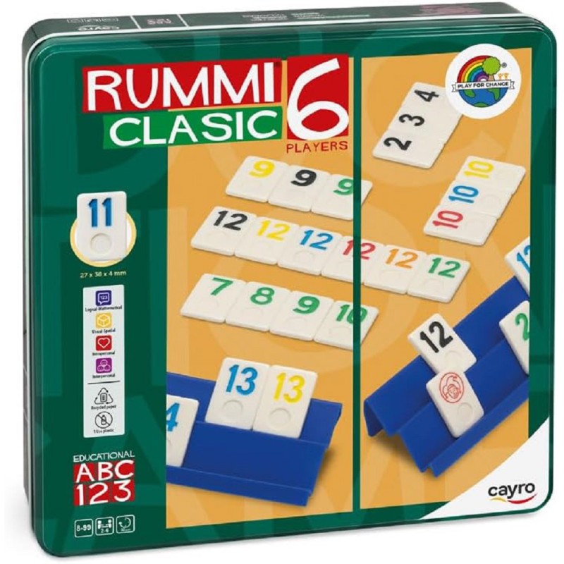 Rummiclasic 6 Jugadores -Caja Lata- Juegos Cayro